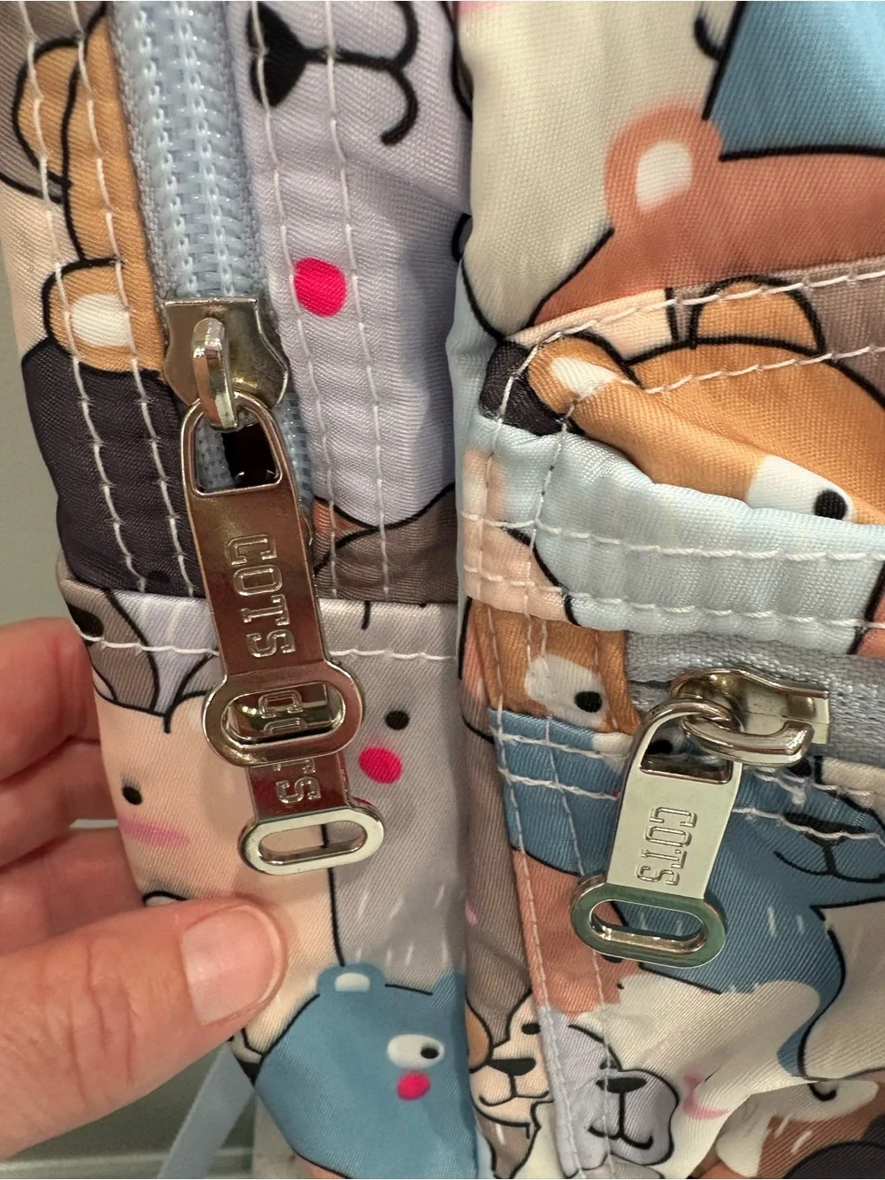 NWT COTS Kids Bear Print Mini Backpack in Pastel Blues & Neutrals